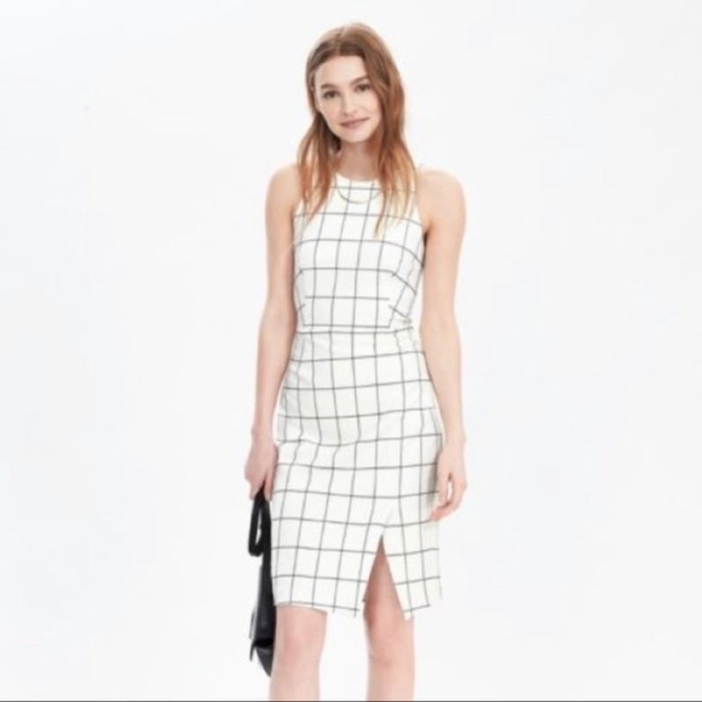 Banana Republic Windowpane Sheath Pencil Dress | Size 2P